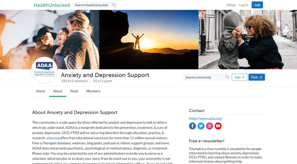 ADAA Online Peer-to-Peer Anxiety and Depression Support Group