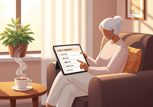 Japanese user taking a confidential anxiety self-assessment