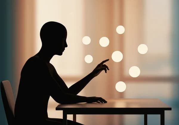 Person completing an anxiety self-assessment form