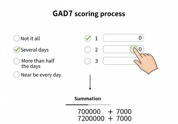 Diagram showing GAD7 score calculation
