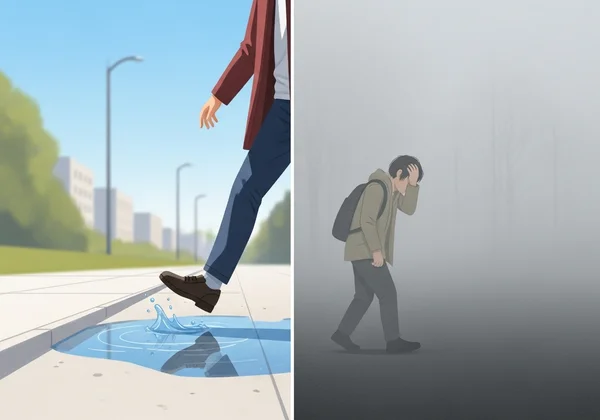 Everyday worry as a puddle, GAD as a persistent fog.