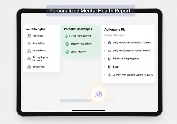 Personalized mental health report with actionable plan