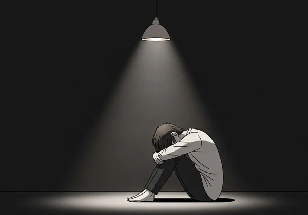Person feeling sad and isolated, representing PHQ-9