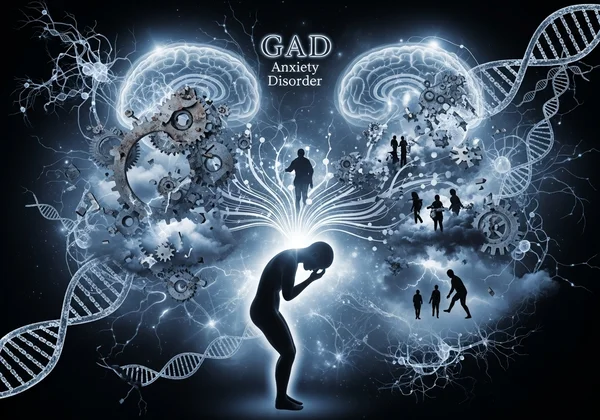 Depicts the complex interplay of GAD's biological.